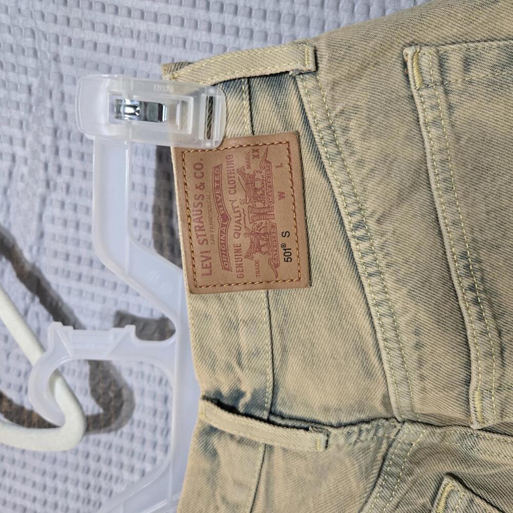 Levi’s Premium Women’s 501 Skinny Jeans 24x30 Cloudy Khaki Button Fly - Picture 7 of 9
